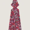Vestido con aberturas y estampado floral