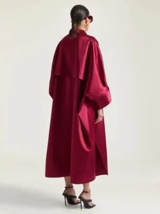 Vestido largo tipo capullo en satén