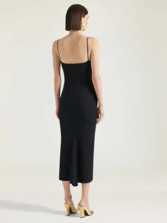 Vestido midi con cortes en crepé cady