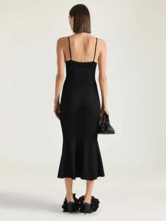 Vestido midi de punto calado