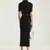 Vestido polo midi de punto con efecto segunda piel