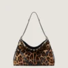 Voyou Bag mediano de piel con efecto potro y estampado de leopardo
