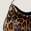 Voyou Bag mediano de piel con efecto potro y estampado de leopardo
