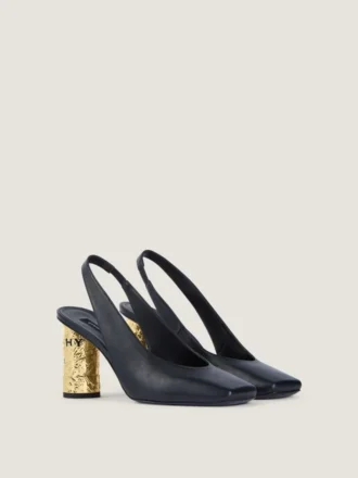 Zapatos de tacón con tiras en cuero